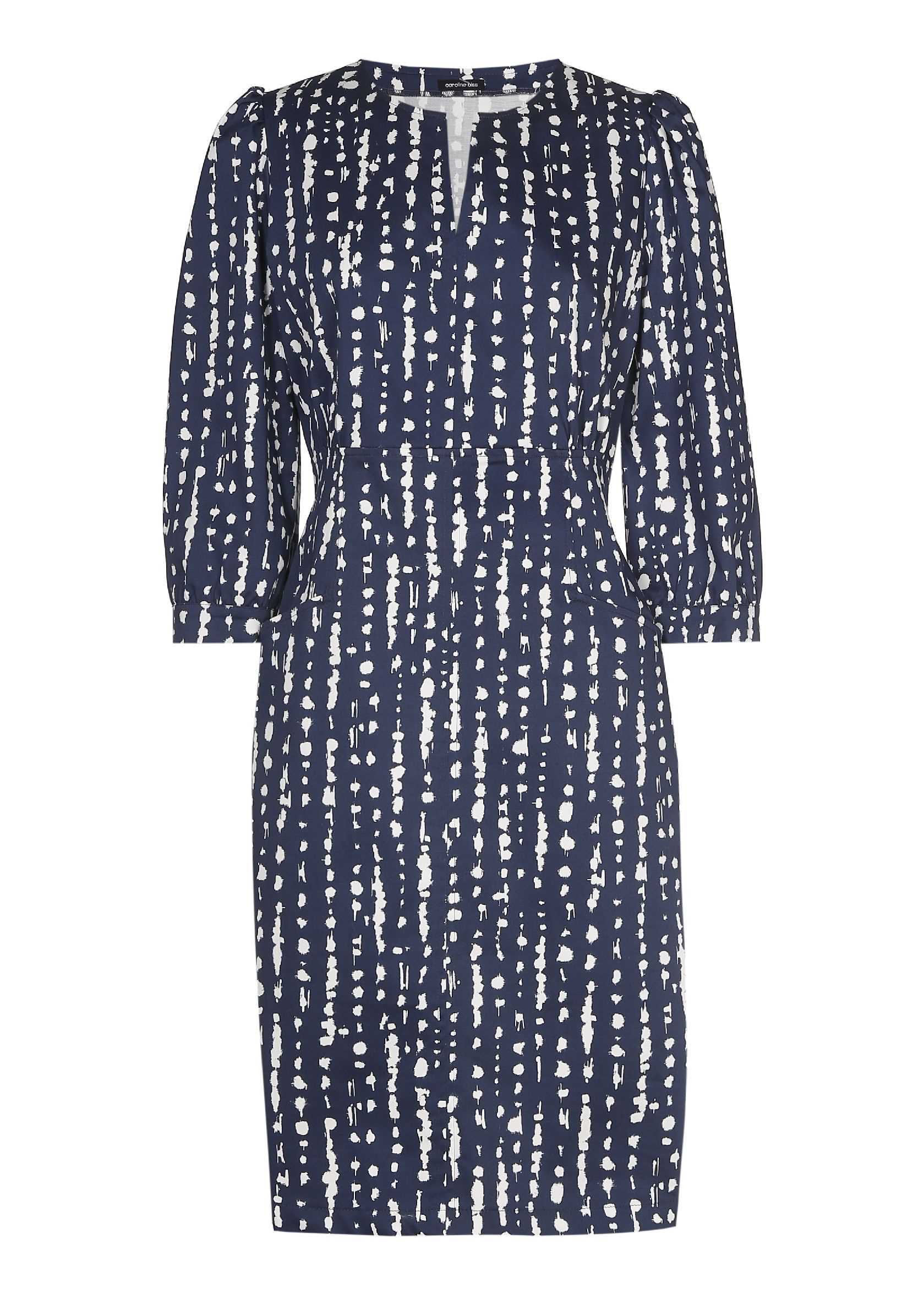 Caroline Biss Jurk 3/4 Mouw Print Wit | Mariëlle Mode / Daniëlle Exclusief